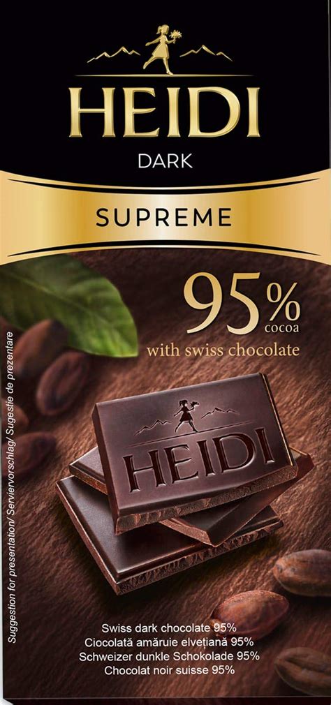 Heidi 95% Cocoa Dark Chocolate 50 grams | 100% Veg | Vegan | Imported ...