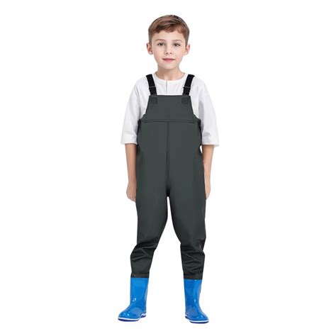 Kids Rain Pants Waterproof Kids Pants Boys Overalls with Boots Kids ...
