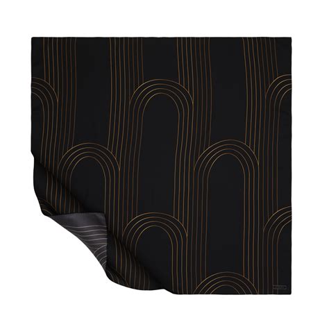 Black Aqueduct Print Silk Twill Scarf | Ipekevi