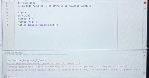 Image result for Impulse Help MATLAB
