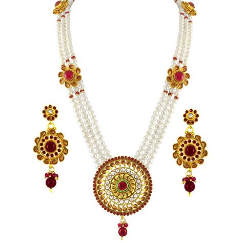 Sri Jagdamba Pearls Dealer Splendid Gold Plated Rani Haar For Women ...