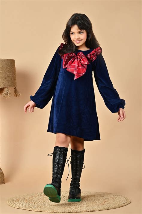 Blue Velvet Charm Dress – ForeverKidz