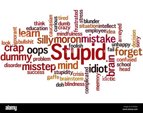 Stupid, word cloud concept on white background Stock Photo - Alamy