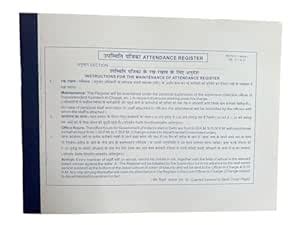 Office Attendance Register Book with Instructions| Attendance Register ...