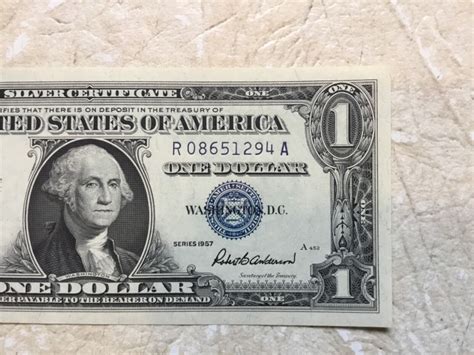 RARE $1 DOLLAR SILVER CERTIFICATE BILL DOLLAR BILL 1957 A Banknote 1957 ...