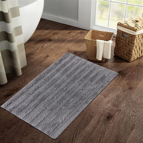 Buy Spaces Large Size Swift Dry Grey Textured Drylon Anti-Skid Bath Mat ...