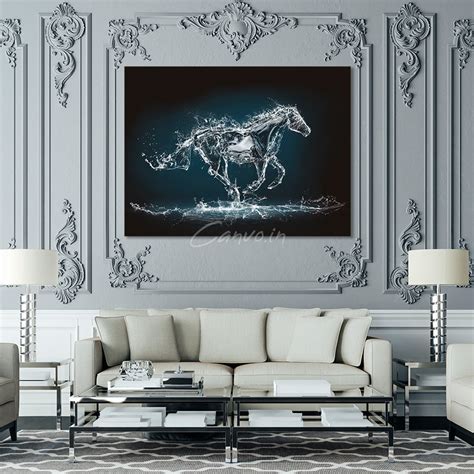 Running Water Horse | Printed Wall Painting | Framed Canvas Art by ...