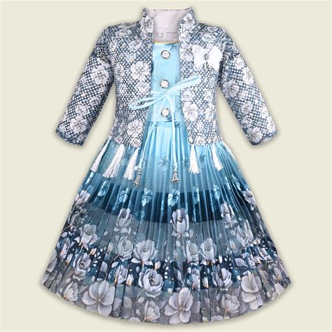 Girls Georgette Party Gown with Floral Print Jacket Style – Wish Karo