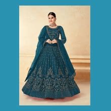 RUDRAPRAYAG Net and Santoon Long Anarkali Gown for Women | Semi ...