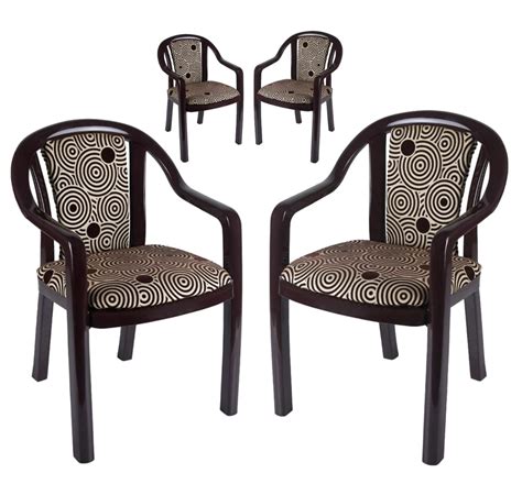 SkyGlamour Supreme Ornate High Glossy Plastic Arm Chair | Cushion Chair ...