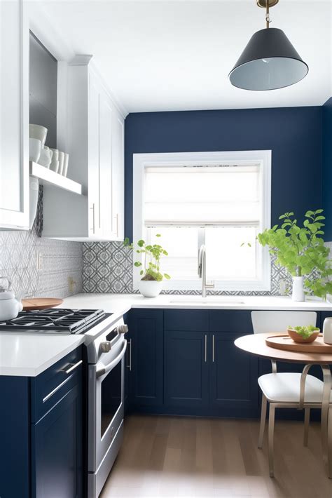 Image result for Small Blue Rectangular Kitchen