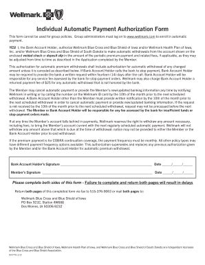 Fillable Online Individual Automatic Payment Authorization Form Fax ...