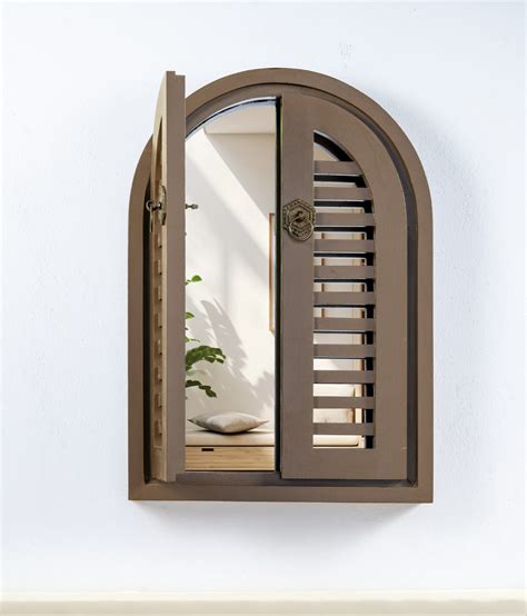 MIRAL INDIA The Shuttered Windows Teak Wood Mirror