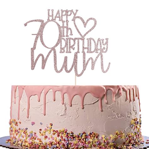 Happy 70th Birthday Mum Cake Topper 70th Birthday Cake Topper ...