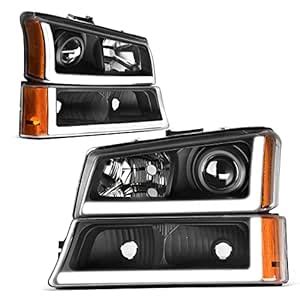 AUTOSAVER88 LED DRL Projector Headlight Assembly Compatible with 2003 ...