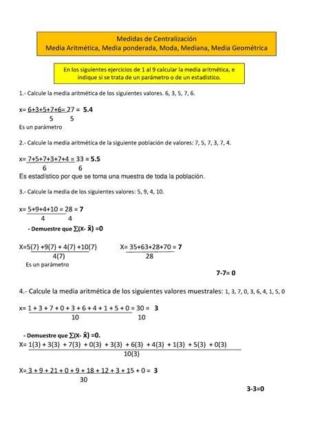 Centralizacion de datos no agrupados - 1.- Calcule la media aritmÈtica ...