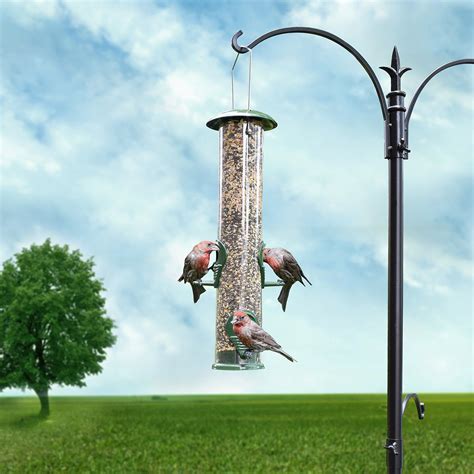 Gray Bunny Metal Bird Feeder, 4-Port Wild Bird Feeders for Outdoors ...