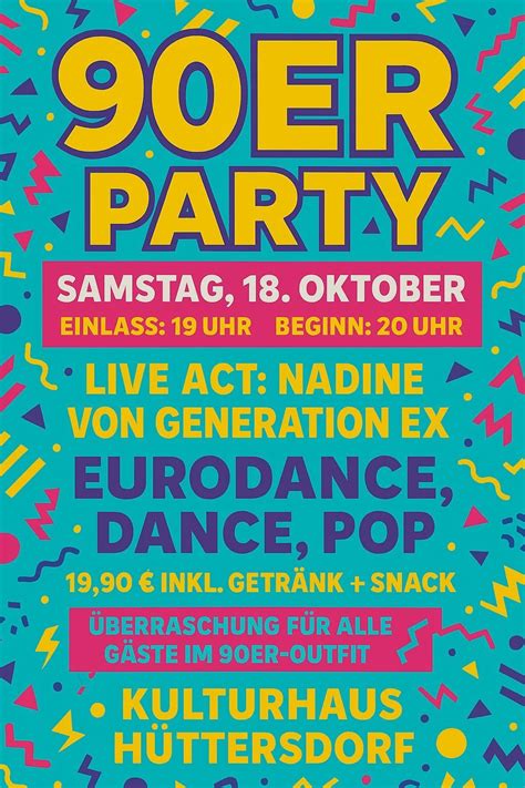 90er Party - Zurück in die geilste Zeit ever, Kulturhaus Hüttersdorf ...
