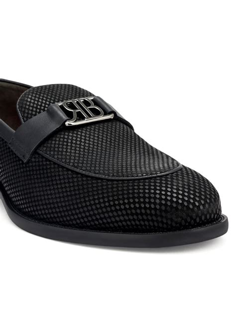 Black Loafers With Logo Buckle – Rosso Brunello Leathers Pvt. Ltd.