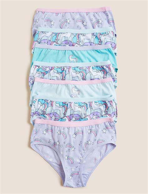 Buy 7pk Pure Cotton Unicorn & Star Knickers at Marks & Spencer
