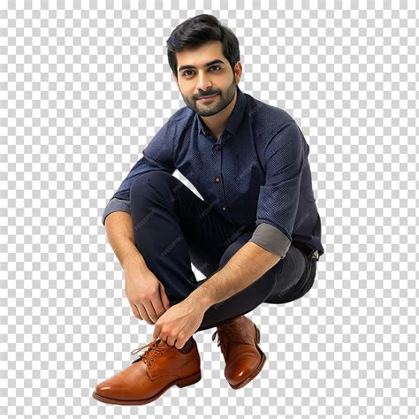 Premium PSD | A man sitting on a chair with his hands on transparent ...