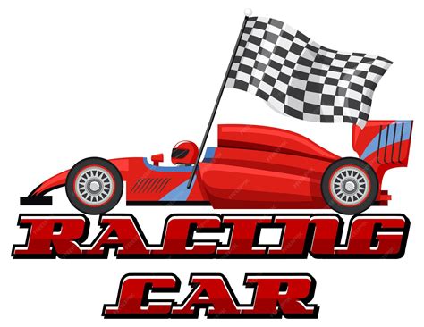 Racing car logo with racing car on white background | Premium Vector