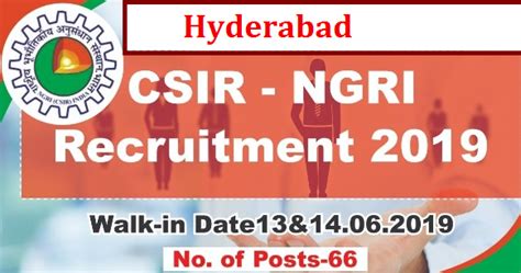 CSIR NGRI Hyd Recruitment Notification 2019 with Degree Qualifications ...