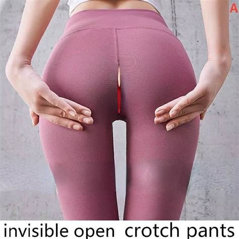 Open Crotch Leggings, Crotchless Leggings With Zipper,sexy Gym Pants ...