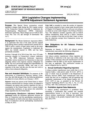 Fillable Online SN 2014(4), 2014 Legislative Changes Implementing the ...