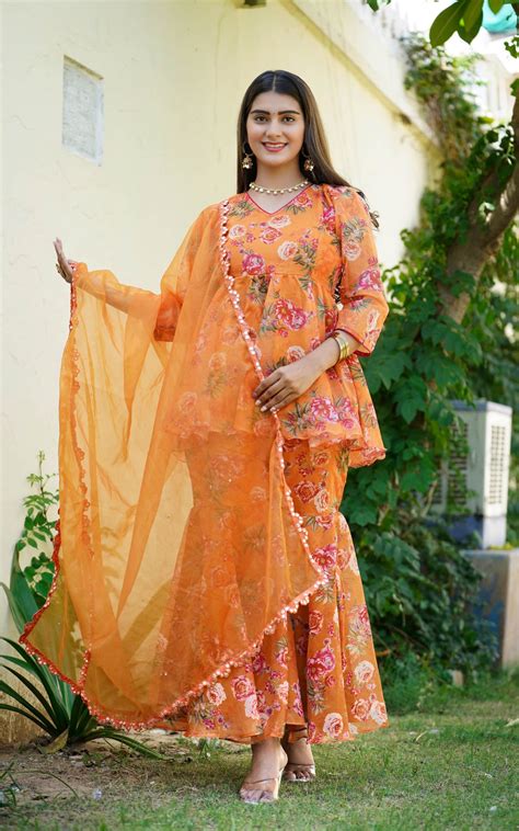 Orange Sharara Set – sutraclothings