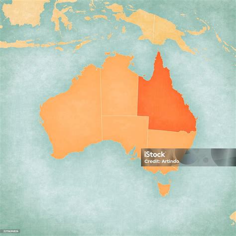 Map Of Australia Queensland Stock Illustration - Download Image Now - Australia, Australian ...