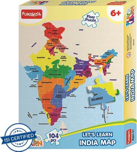 FUNSKOOL India Map Puzzles Learning Game - India Map Puzzles Learning ...