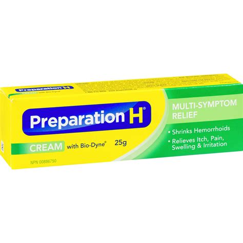 Preparation H Multi-Symptom Hemorrhoid Treatment Cream 25g with Bio ...