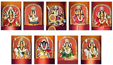 DollsofIndia Navadurga - 24 x 20 inches Each - Set of 9 Unframed ...