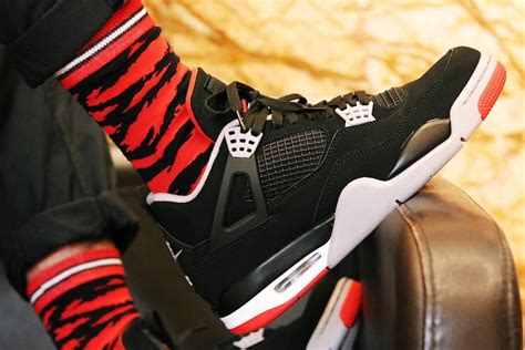 正品乔丹4代NIKE Air Jordan 4 retro AJ4黑红男篮球鞋308497-089_有求必in
