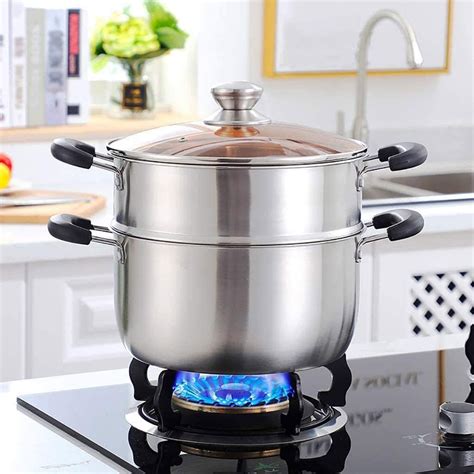 PINK PARI (LABEL) Stainless Steel Steamer, Stock Pot and Steamer with ...