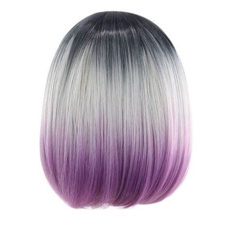 AiYqZypa Hair Color Natural Wigs Fashion Dyeing Short BOB Mix Synthetic ...