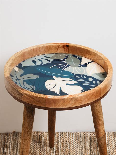 Tropical Leaf Mango Wood Epoxy Resin Coffee Table - Multi