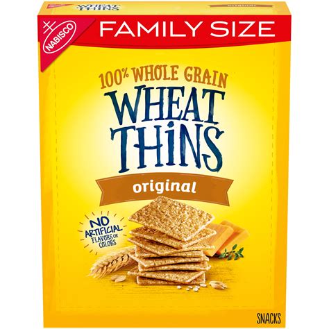 Wheat Thins Original Whole Grain Wheat Crackers, Family Size, 14 oz ...