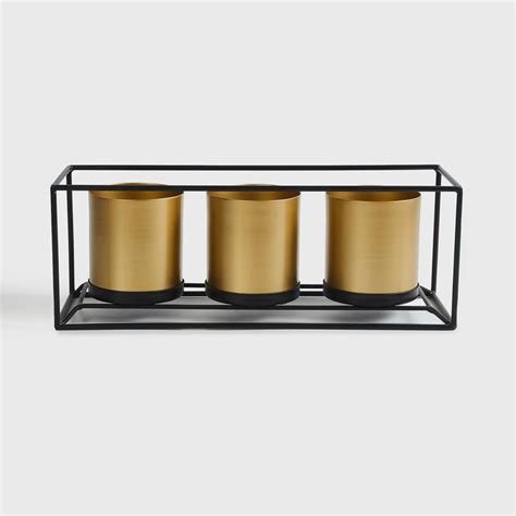 Buy Valencia Set of 3 Metal Planters with Stand from Home Centre at ...