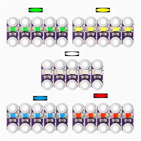 KOOKYE 25x Arduino Lilypad LEDs Red,Orange,Yellow,Green,Blue x5 for ...