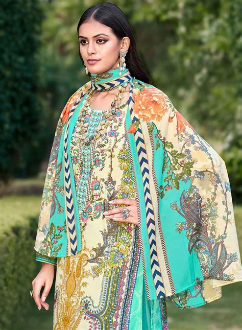 Pure Cambric Cotton Pakistani Print Unstitched Suit Set for Ladies ...