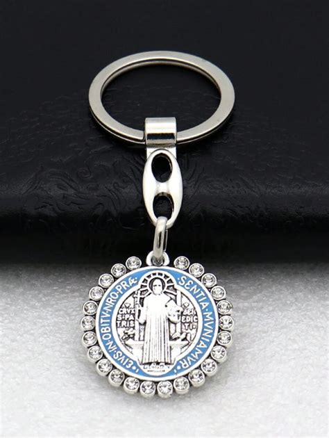 1 Piece Of St. Benedict Medal With St. Christopher Keychain, St ...