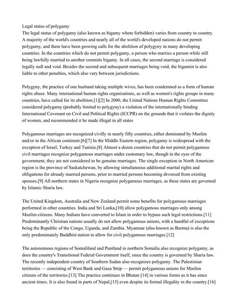 Legal status of polygamy | PDF