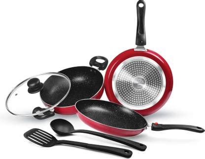 MILTON Pro Cook Kitchen Jewel Set(Frypan; Kadhai; Tawa; Laddle; Spatula ...