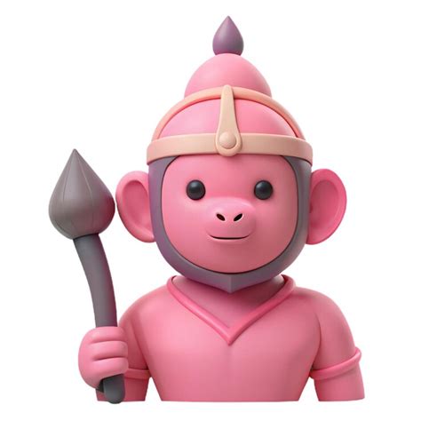A pink monkey with a pink helmet and a sword | Premium AI-generated PSD
