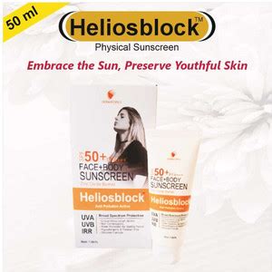 HELIOSBLOCK Sunscreen - SPF 50 PA+++ Anti Pollution Active & Face+Body ...