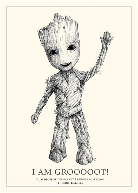 Image result for Groot Drawing