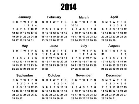 2014 Calendar Template Free Stock Photo - Public Domain Pictures