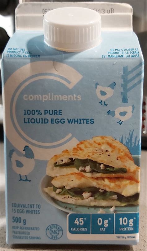 100% Pure Liquid Egg Whites - Compliments - 500g